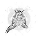 woodpecker kalidescope tattoo design idea