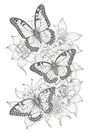 January And September Birth Flowers，butterfly  tattoo design idea