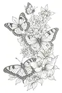January And September Birth Flowers，butterfly  tattoo design idea