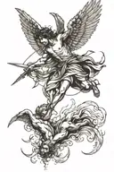 Icarus falling from the sky tattoo design idea