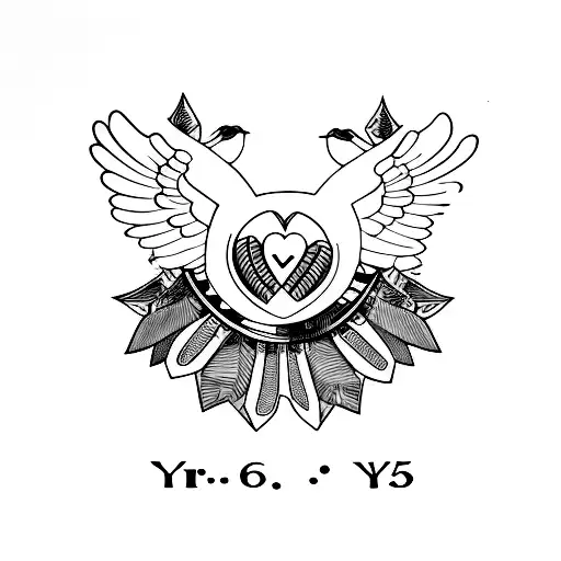 05/25/2015 with heart flatline bob white bird tattoo design idea