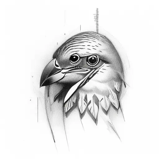 05/25/2015 with heart flatline bob white bird tattoo design idea