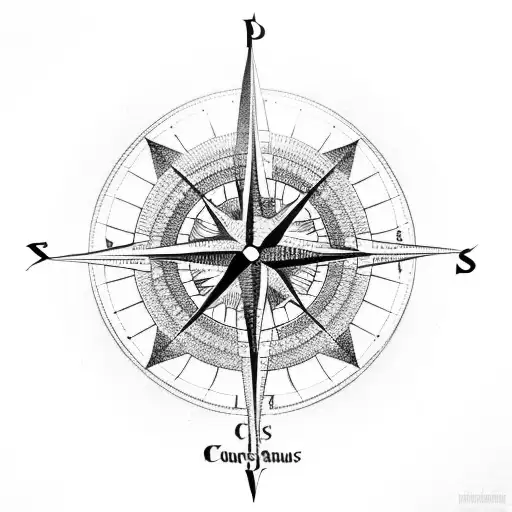 Compass coordinates tattoo design idea