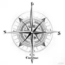 Compass coordinates tattoo design idea