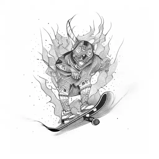 Skateboard tattoo design idea