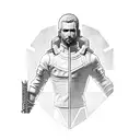 Cyberpunk 2077 sleeve linework tattoo design idea