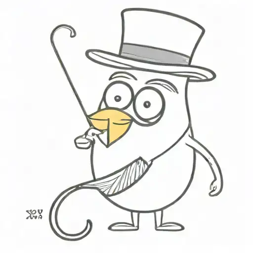 a lemon wearing a top hat with a monocle that has a walking cane. he's a sophisticated lemon, a little bit hairy tattoo design idea