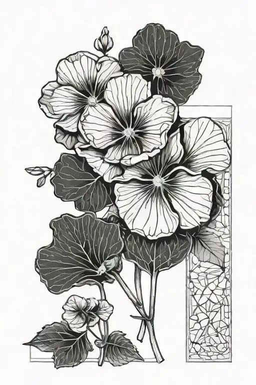 nasturtium lettering tattoo design idea