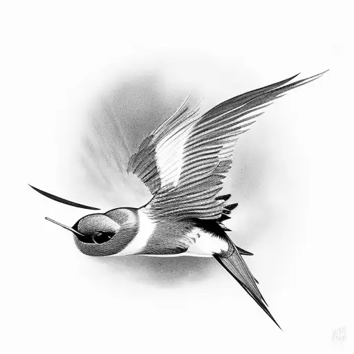 swallow on the stadium  tattoo design idea