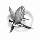swallow on the stadium  tattoo design idea