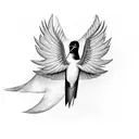 swallow on the stadium  tattoo design idea