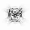 Swallows soaring through a swirling vortex of black and grey smoke tattoo design idea