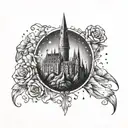 hogwarts forearm tattoo design idea
