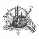 hogwarts forearm tattoo design idea