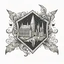 hogwarts forearm tattoo design idea