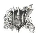 hogwarts forearm tattoo design idea