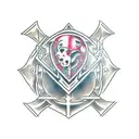 An ancient sword crossed with a modern financial graph tattoo design idea