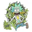 marijuana rick y morty tattoo design idea
