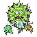 marijuana rick y morty tattoo design idea