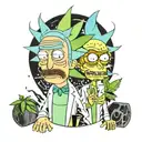 marijuana rick y morty tattoo design idea