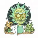 marijuana rick y morty tattoo design idea