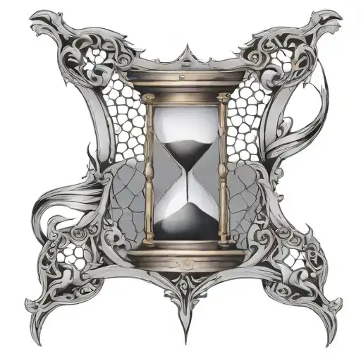 A tattoo of a broken hourglass symbolizing the concept of nihilism tattoo design idea