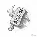 thors hammer tattoo design idea