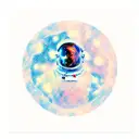 An astronaut floating in space, surrounded by vibrant galaxies and nebulae tattoo design idea