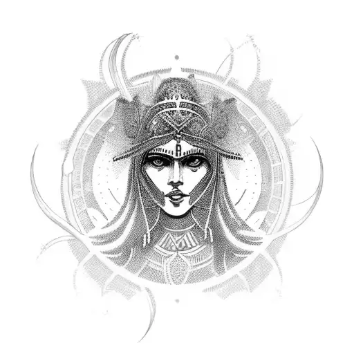 Aletheia goddess tattoo design idea