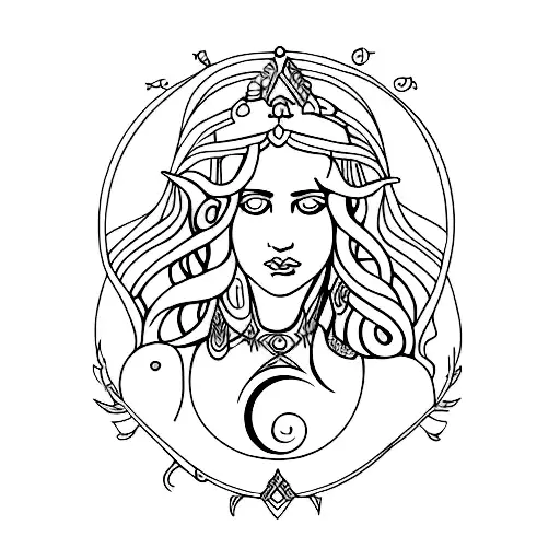 Aletheia goddess tattoo design idea