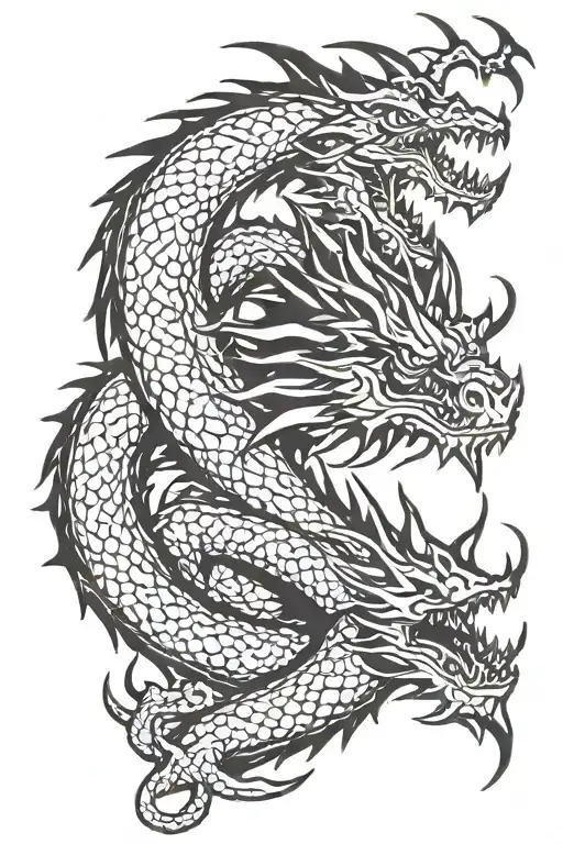Endurance Stamina Strength dragon unique complete badass tattoo design idea