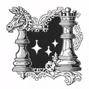 chess pieces tattoo design idea