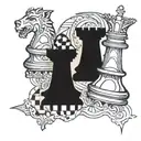 chess pieces tattoo design idea