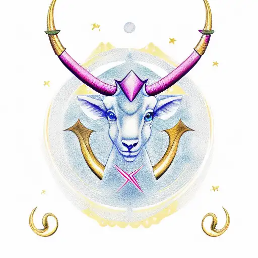 Capricorn symbol and the word January with 13 stars after with year under it. tattoo design idea