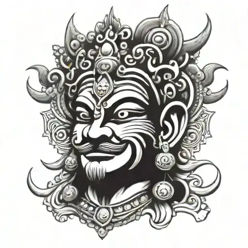 kaal bhairav ​​god tattoo design idea