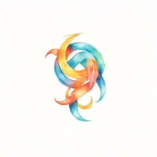 wisdom knot with ocean sunrise  tattoo design idea