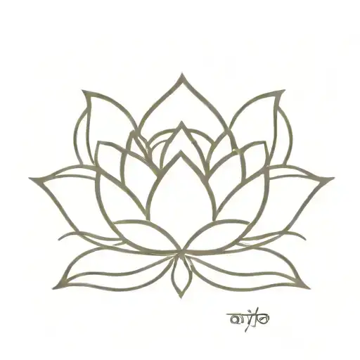 sanskrit symbol for breathe with lotus flower tattoo design idea