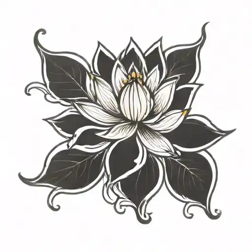 sanskrit symbol for breathe with lotus flower tattoo design idea