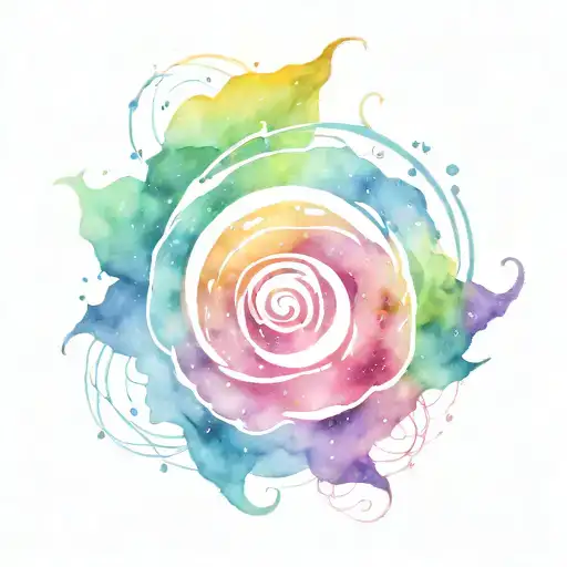 rainbow gratitude spiral galaxy tattoo design idea