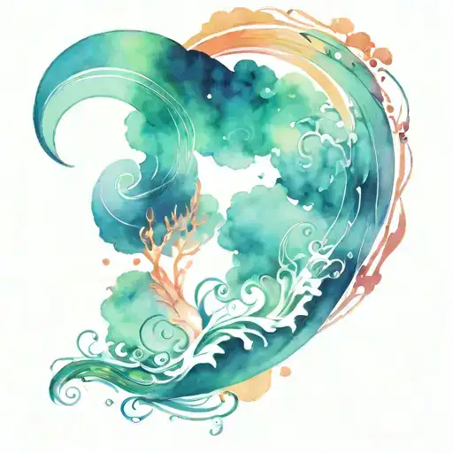 rainbow gratitude universe becomes a wave tattoo design idea