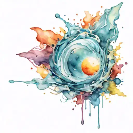 water splash with sunrise  tattoo design idea