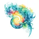 spiral ocean sunrise tattoo design idea
