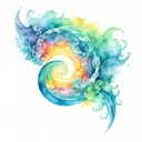 spiral ocean sunrise tattoo design idea