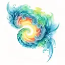 spiral ocean sunrise tattoo design idea