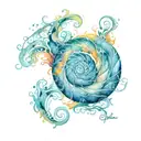 spiral ocean sunrise tattoo design idea