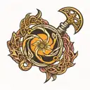 wisdom knot with ocean sunrise  tattoo design idea