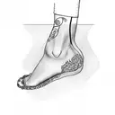 simple charm anklet  tattoo design idea