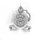 simple charm anklet  tattoo design idea