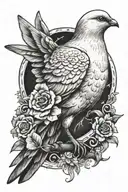 white pigeon in eclipse lunar eclipse tattoo design idea