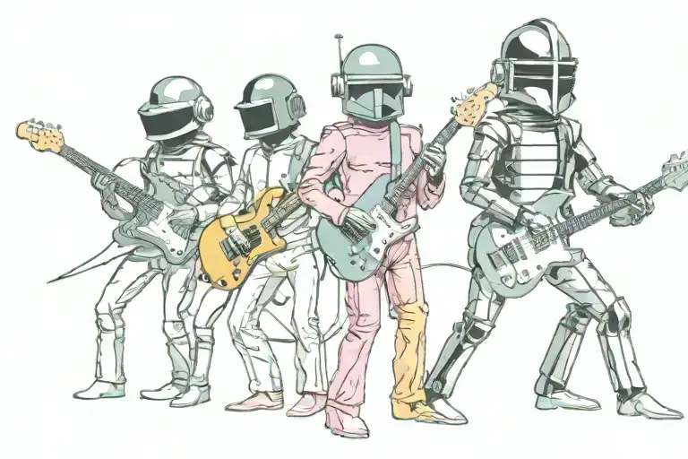 pink floyd, daft punk, red hot chilli peppers  tattoo design idea